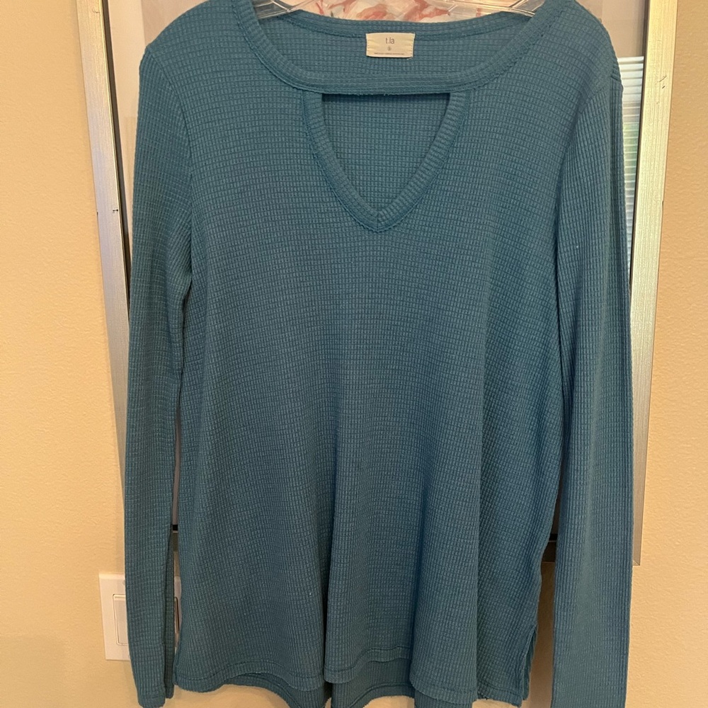 T.La Teal Long Sleeve Top